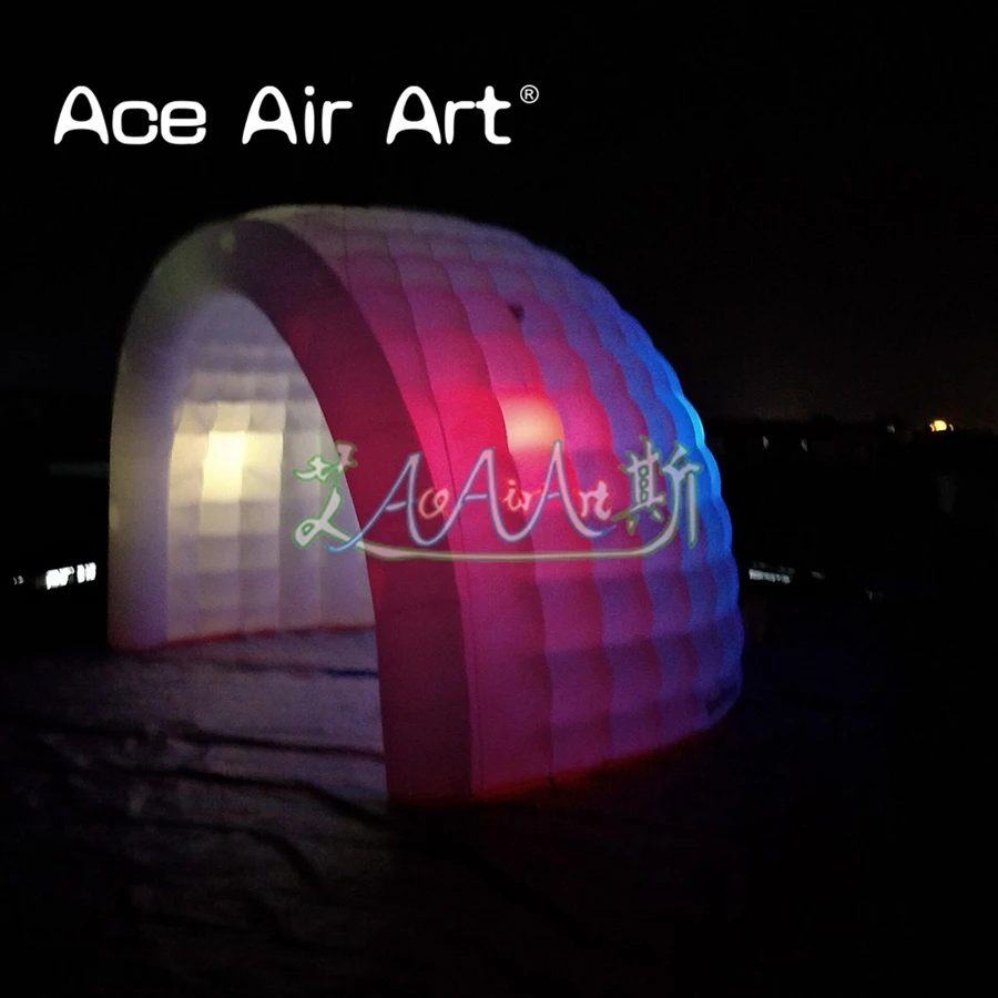 ยักษ์งานแต่งงาน Marquee Igloo Party เต็นท์สีขาว Air Inflatable เต็นท์โดม LED Circus เต็นท์สําหรับกิจกรรม