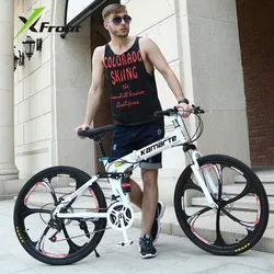 Original X-Front brand 21 24 speed 26'' Carbon steel damping mountain downhill folding bike mtb bicicleta bicycle