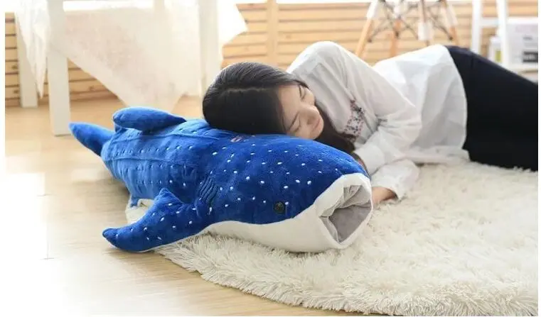 stuffed plush toy large 120cm dark blue cartoon whale soft throw pillow Christmas gift b0859