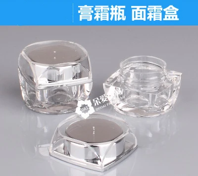 

by DHL 1000pcs New 5g Empty Plastic Cream Jar High Quality Acrylic Silver Small Lid Women Cosmetic Vial Eyeshadow Pot 10001390