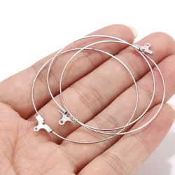 20pcs 45mm Big Earring Circle Stainless Steel Earwire Hoops Fit DIY Jewelry Making Earrings Findings Supplies For Jewelry Making