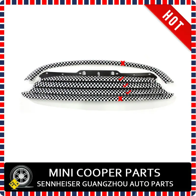 

Brand New ABS Plastic UV Protected Chequred Style Cooper Model Front Grille Trims For mini cooper R55 R56 R57 R58 R59 (3Pcs/set)