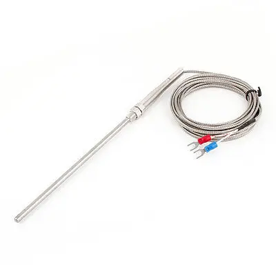 3 Meter Long Braid Shield E Type 0-800C 8mm Thread Thermocouple Sensor