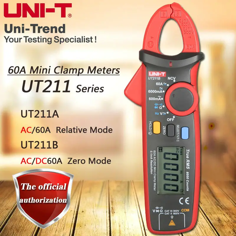 

UNI-T UT211B High Precision True RMS AC/DC 60A Digital Clamp Meter/Low Pass Filter/VFC/NCV Measurement