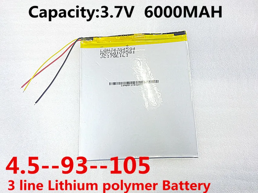 (free shipping)Polymer lithium battery 3.7 V,4594105 6000MAH Apply to dual-core P85 P85HD V972 V971 four cores