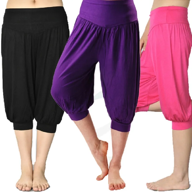 Pantalones de Yoga para mujer, ropa deportiva de talla grande, Leggings de 7 puntos, Modal