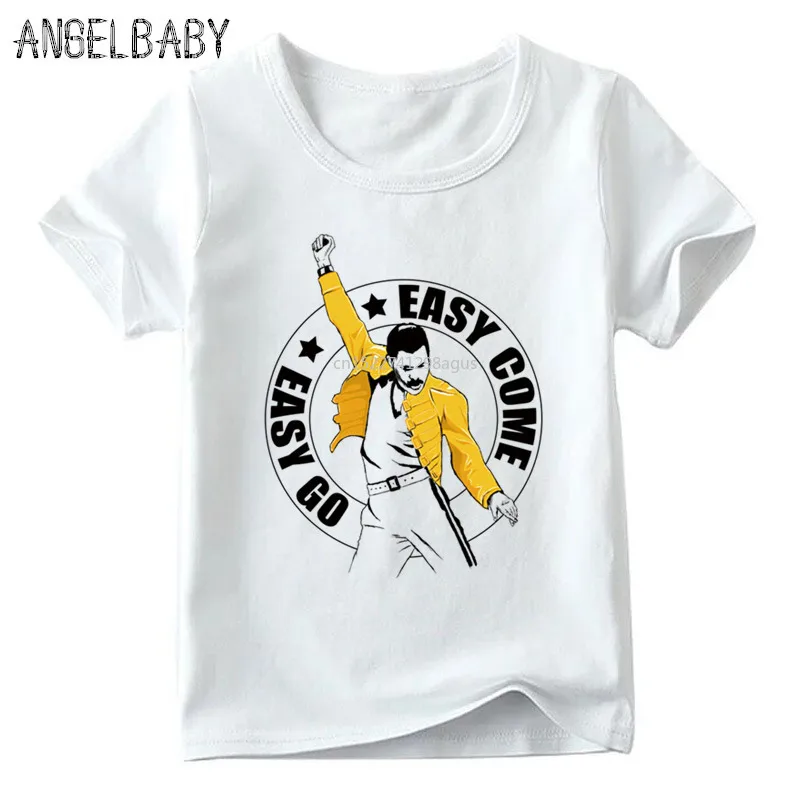 Boys and Girls FREDDIE MERCURY Rock Band Queen Design T shirt Kids Summer Short Sleeve Tops Children Casual Cool T-shirt,HKP2424