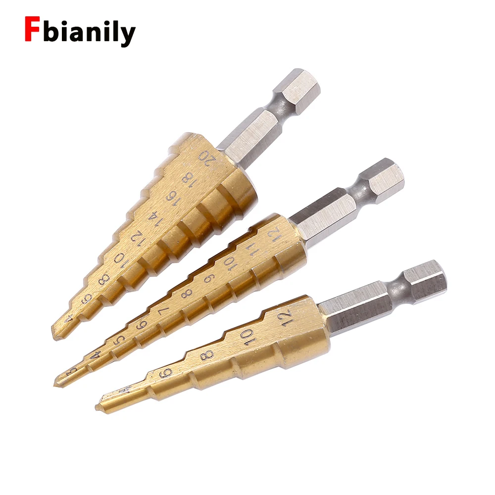 New 4-12mm 4-20mm 4-32mm HSS Drilling Power Tools Metal High Speed Steel Wood Hole Cutter Cone Drill Bits Tools Set 2022 2023