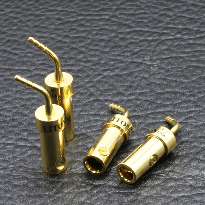 مرحبا نهاية 4 قطعة Liton كابل مكبر الصوت دبوس موصلات الموز المقابس Hifi مكبر صوت أمبير كابلات الموصلات التوصيل محول مأخذ التوصيل