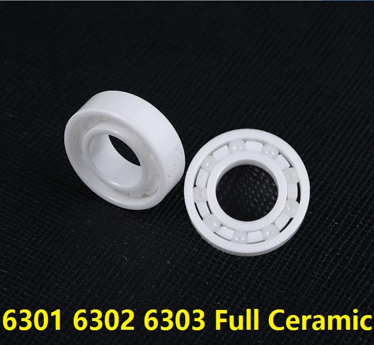 

5pcs/lot 6301 6302 6303 Full Ceramic bearing 12x37x12 15x42x13 17x47x14 mm ZrO2 Zirconia Ceramic deep groove ball bearing