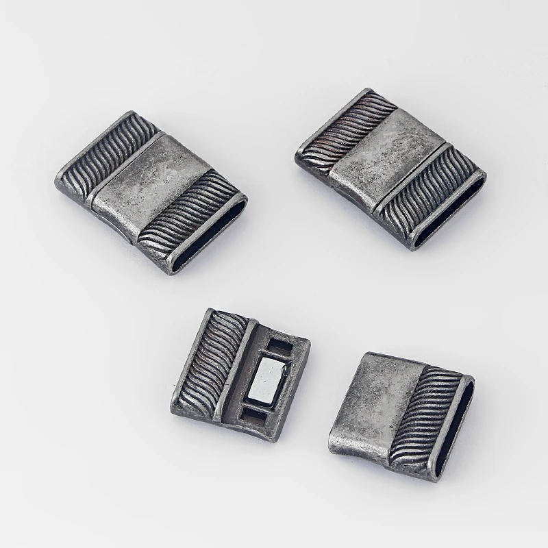 3sets 16*3mm Hole Flat Strong Magnetic Clasp Carved Grain For Diy Bracelet Jewelry Making Accessories Components Bijoux
