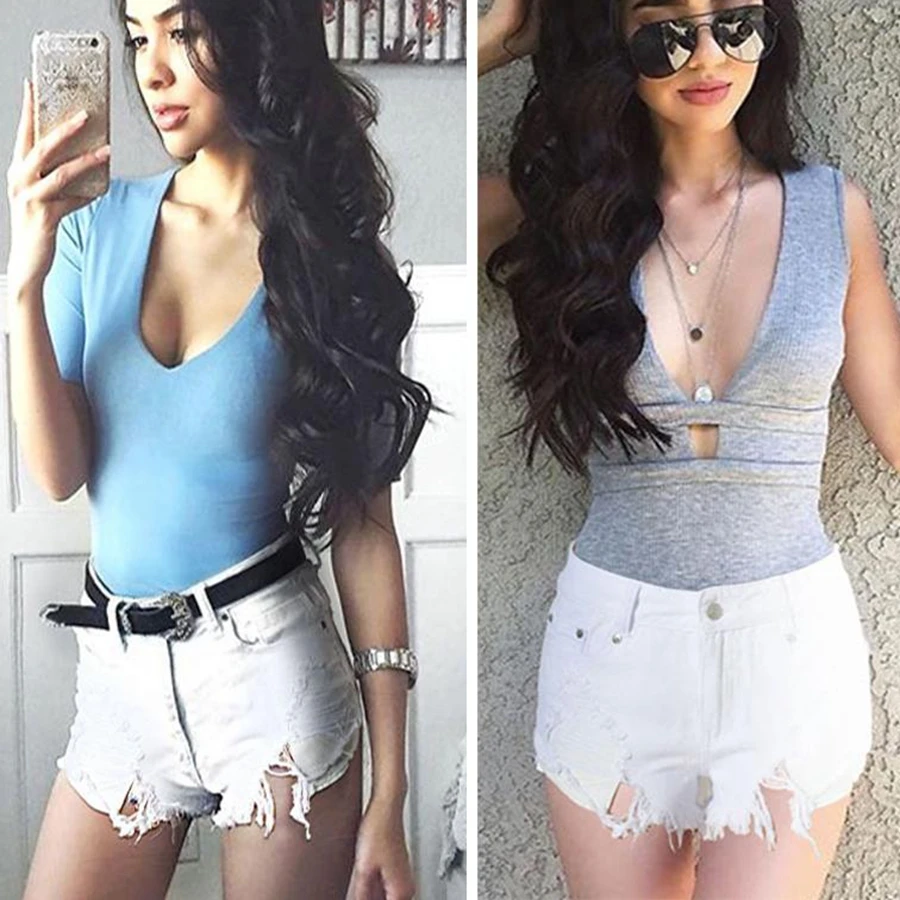 Fashion cotton Hot Denim Shorts women Sexy hole White Frayed Edges high Waist short jeans 2022 casual pockets Ripped shorts