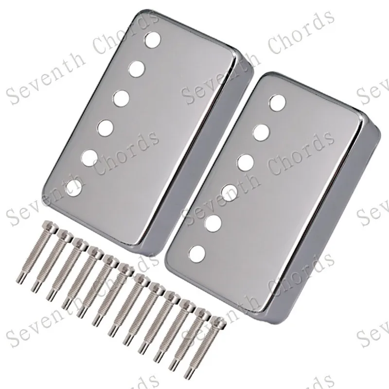 Ein Set mit 2 Stück Messing-Humbucker-Abdeckungen mit 6 Löchern und 6 Saiten für E-Gitarren-Zubehör, in drei Farben. – Detail 16
