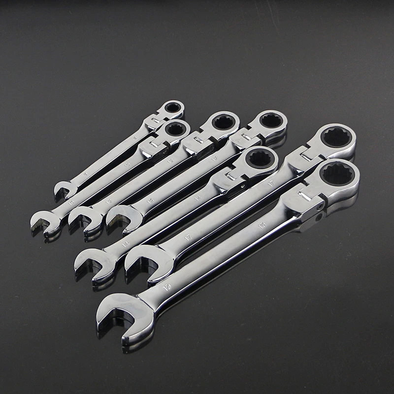 14-22mm Flexible Head Ratchet Spanner Combination wrench a set of keys gear wrench ratchet handle tools Chrome Vanadium D38A