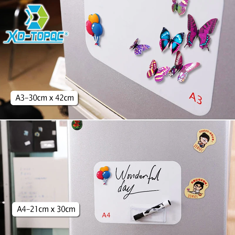 Imagem -02 - Flexível Mini Whiteboard Frigorífico Ímãs Soft Message Board Frigorífico Memo Pad Notas Magnéticas Branco Boards Adesivos Fm03