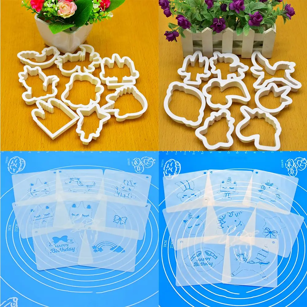 Creative Unicorn Cookie Cutter, DIY Fondant, Chocolate Cake Embossing Stencil, Biscuit Mold, Baking Tool, Hot, 8Pcs