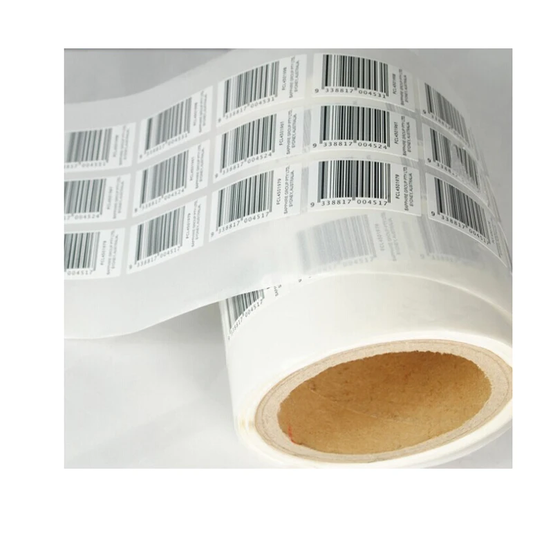 China Fabriek Prijs Aangepaste Zelfklevende Barcode Label Sticker, Waterdicht Papier Barcode Sticker Met Glanzend Oppervlak