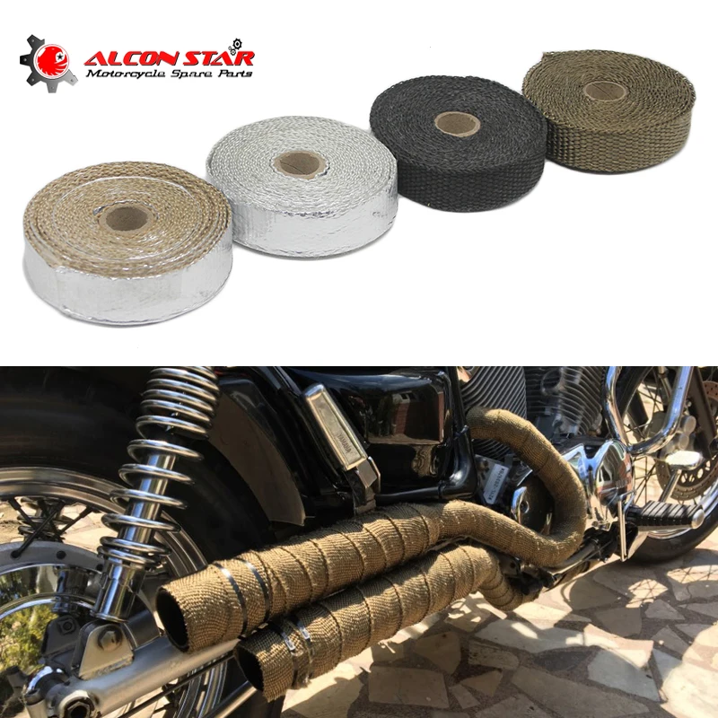 Alconstar- 5M Motorcycles Exhaust Front Pipe Anti-hot Wrap Heat Manifold Insulation Cloth Roll Header Wrap Resistant Downpipe