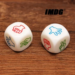 A Pair Acrylic Creative Game Dice 20mm High Quality Boutique Roshambo Rock-Paper-Scissors Dice Round Corner Rock-Scissors-Paper