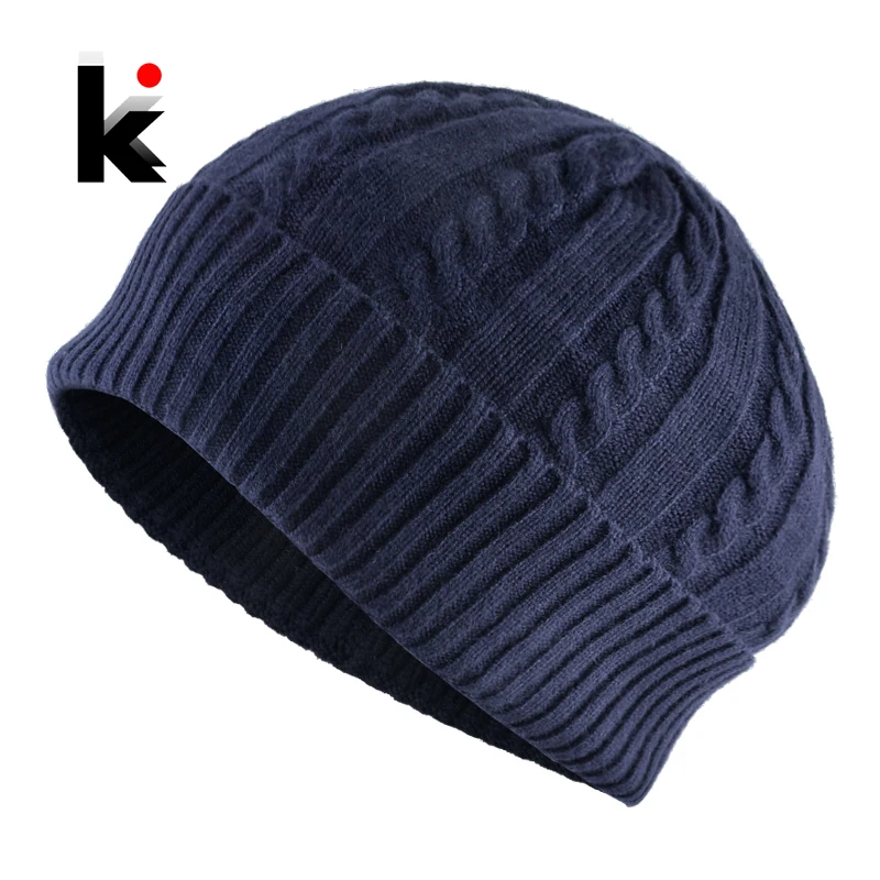 New Arrivals Beanies Men Autumn Solid Color Knitted Twist Hat Winter Warm Knitting Wool Skullies Beanies Women Soft Bonnet Caps