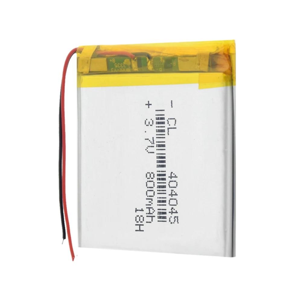Polímero recarregável da bateria da pilha de lítio do li-po de 3.7v 404045 800mah para o gravador meados do leitor dvd mp4 de gps