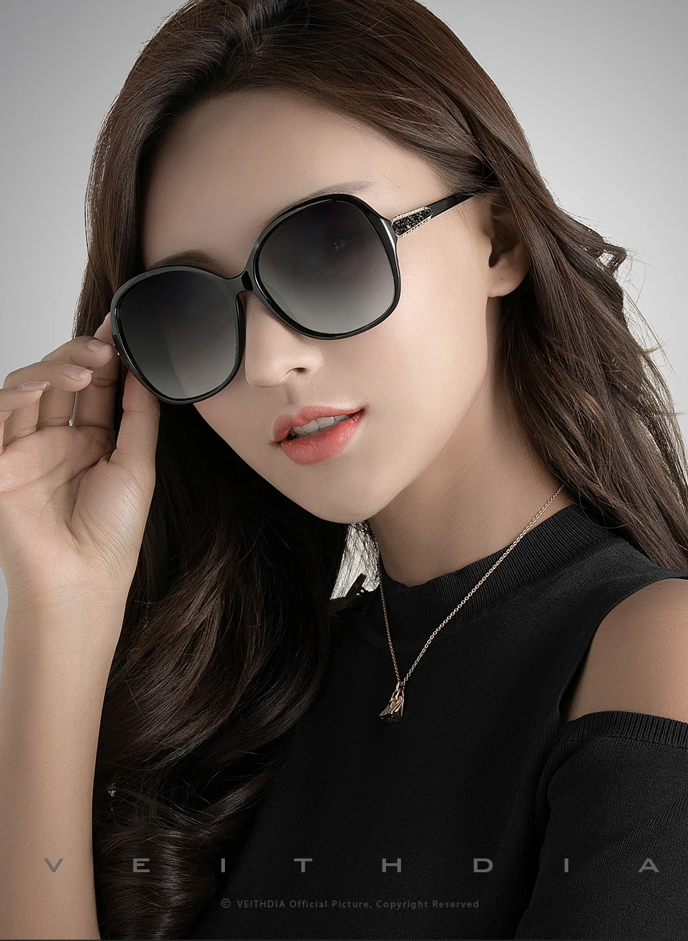 Veithdia retro mode sonnenbrille polarisiert uv400 luxus damen vintage designer frauen sonnenbrillen brillen für frauen v3025 – Detail 4