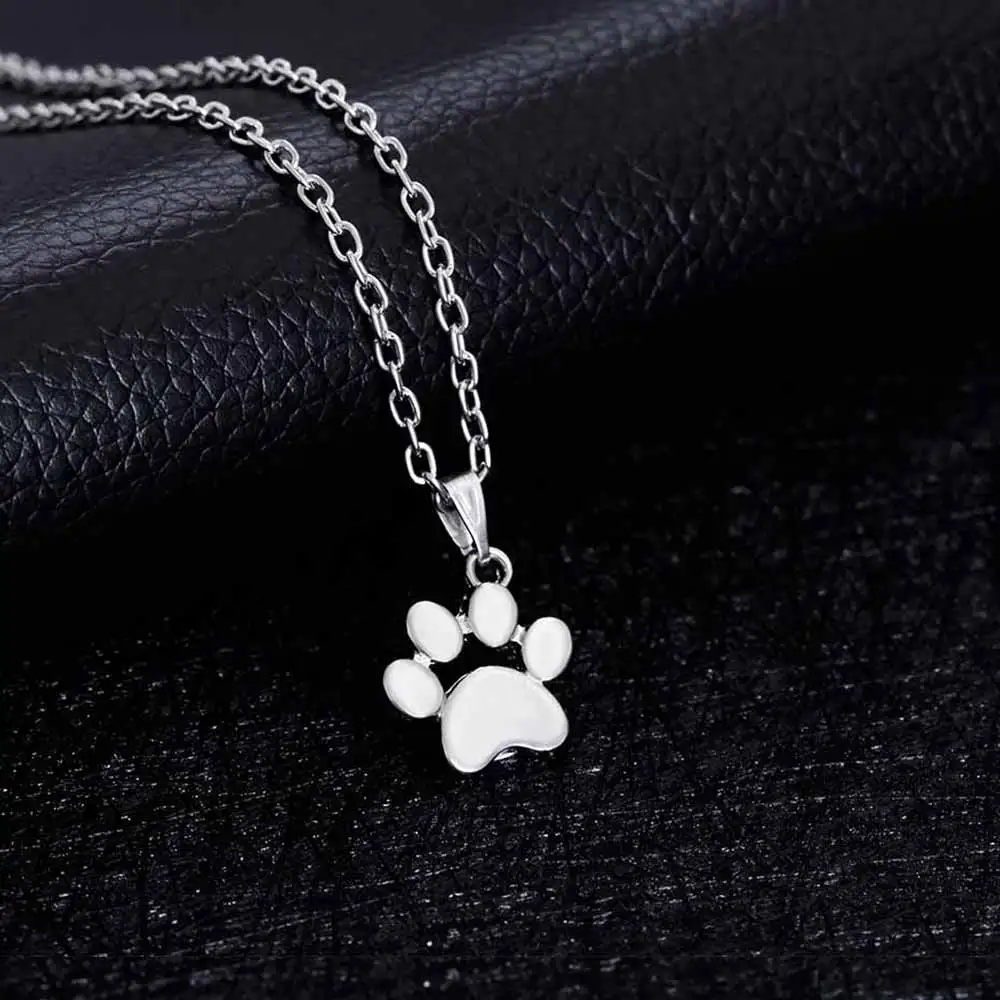 KISSWIFE Fashion Cute Pets Dogs Footprints Paw Chain Pendant Necklace Necklaces & Pendants Jewelry for Women Sweater necklace