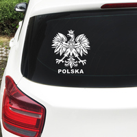 15.2*15.1CM Polish Eagle Poland Symbol Fashion Car Stickers Animal Pattern Car Styling Decal Black/Silver EY-240