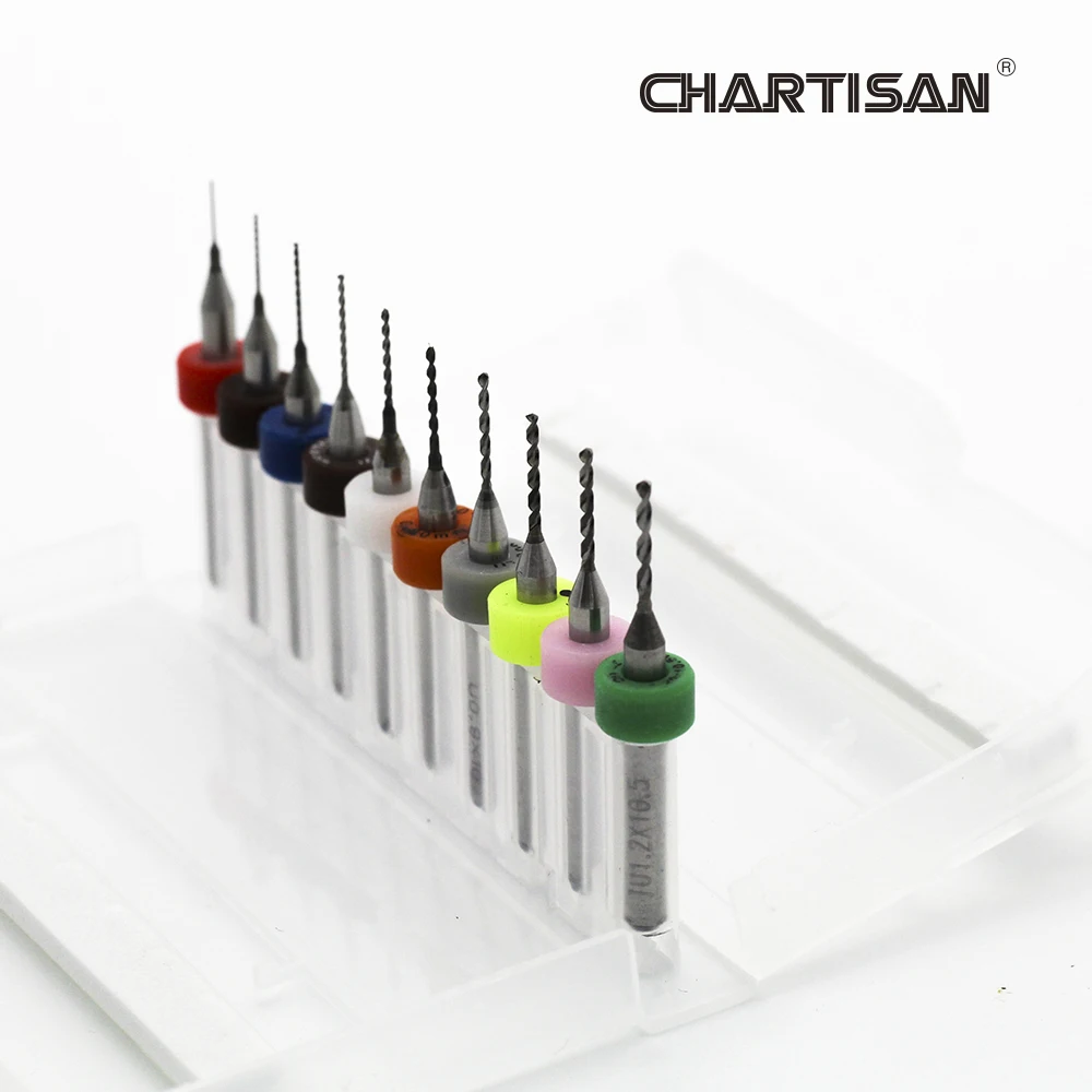 CHARTISAN 0.3-1.2mm Print Circuit Board Drill Bits, Carbide Micro Drill Bits, CNC PCB Twist Drill