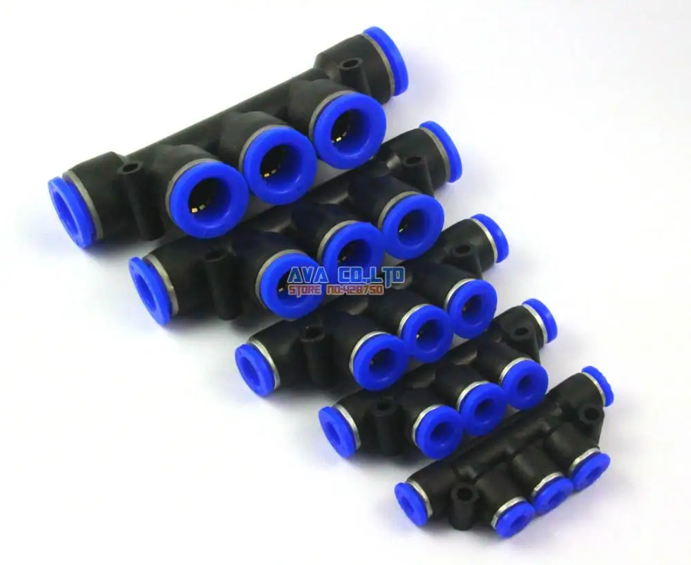 10 Pieces Pneumatic Manifold Union Tube OD 6mm Air Push In To Connect Fitting One Touch Quick Release Fitting