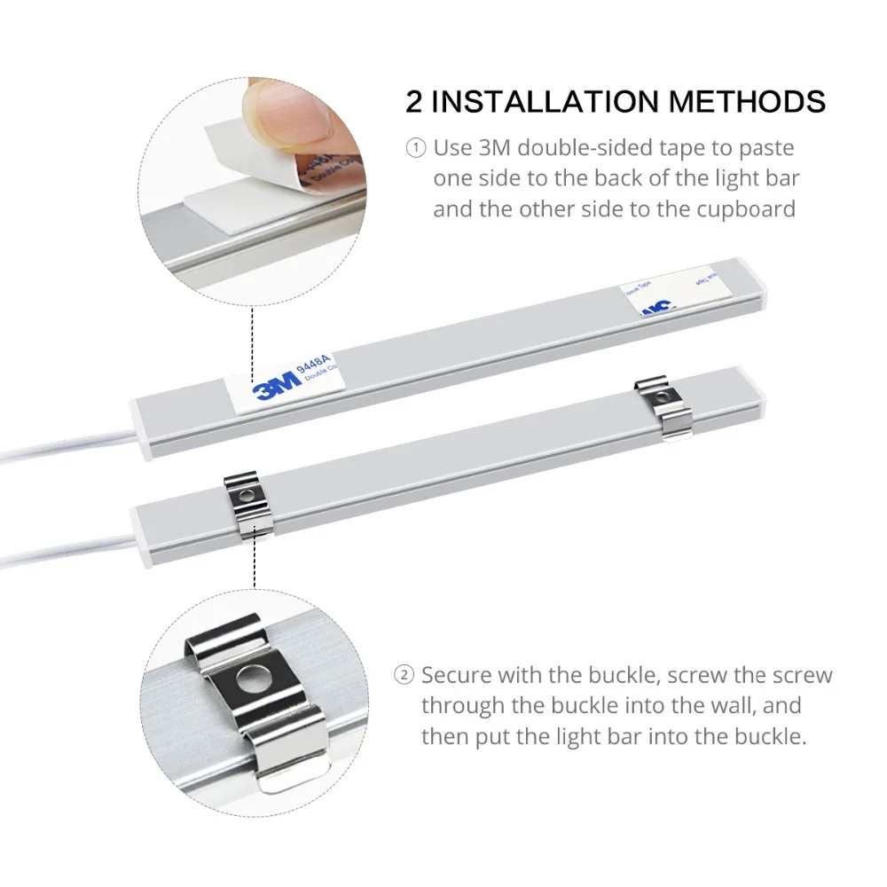 5M conectable 110V 220V a DC 12V cocina armario luces LED Sensor de barrido manual lámpara de noche tubo LED de alto brillo para dormitorio