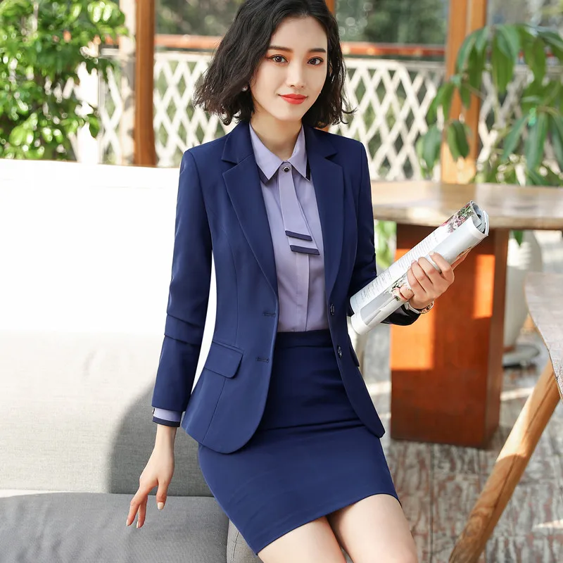 New Fashion Two Pieces Set Women Pant Suits For Office Ladies Long Sleeve Slim Blazer and Trouser Formal Clothes