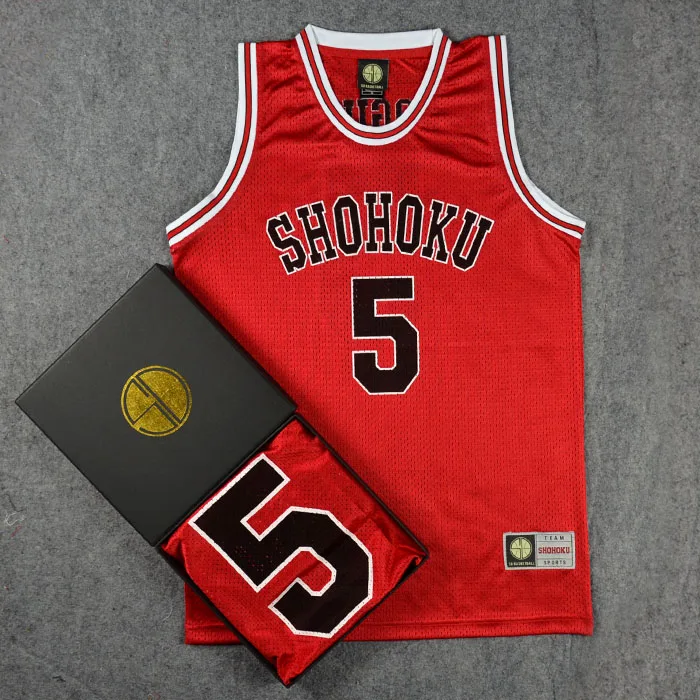 Anime Cosplay Shohoku Number 5 Kiminobu Kogure Basketball Jersey Tops Men Sports Wear Plus Size M-XXL White Red Black