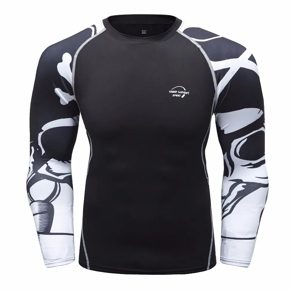 New Men Compression Tights T-shirt Men Fitness 3D Printed Shirt Breathable Long Sleeve Tops Rashgard Workout Fitness T-Shirts