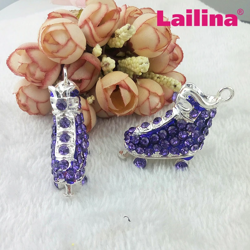 

Cheap custome Rhinestone Skate boot shoes pendants for Children /Cute Chunky pendant &Charm