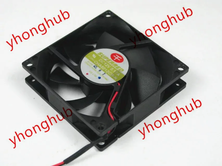 SUPEREED CHA8012CB-N DC 12V 0.17A 2-Wire 80x80x20mm Server Cooling Fan