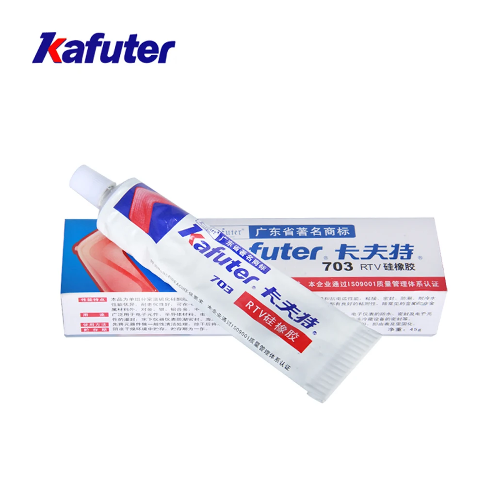 Kafuter K-703 45g Adhesive White Sealant Silicone Rubber Glue For Glass Metal Plastic Tiles Waterproof Insulation