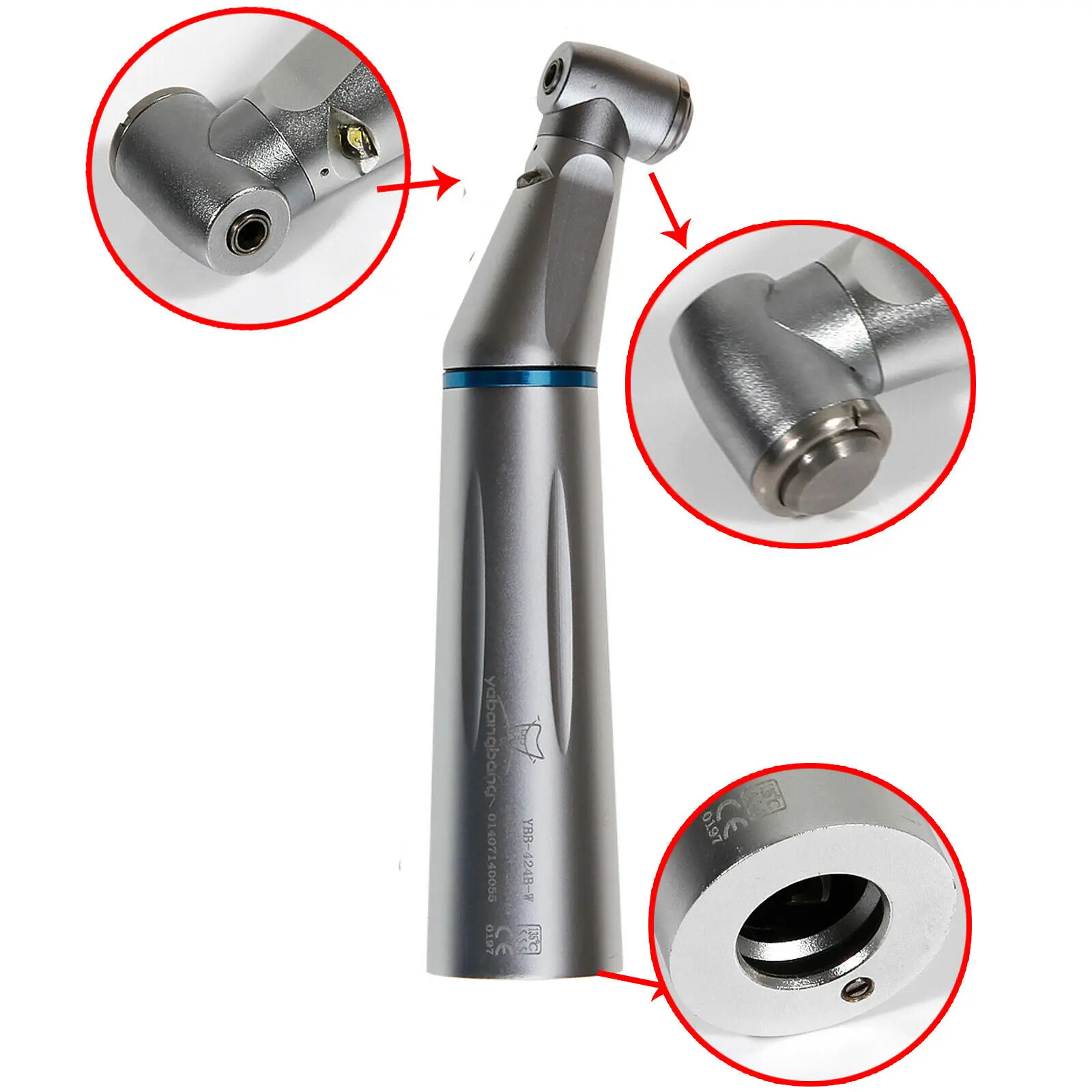 Dental Internal LED E-generator Contra Angle Handpiece Low Slow Speed E-Type Yabangbang 5 Colors