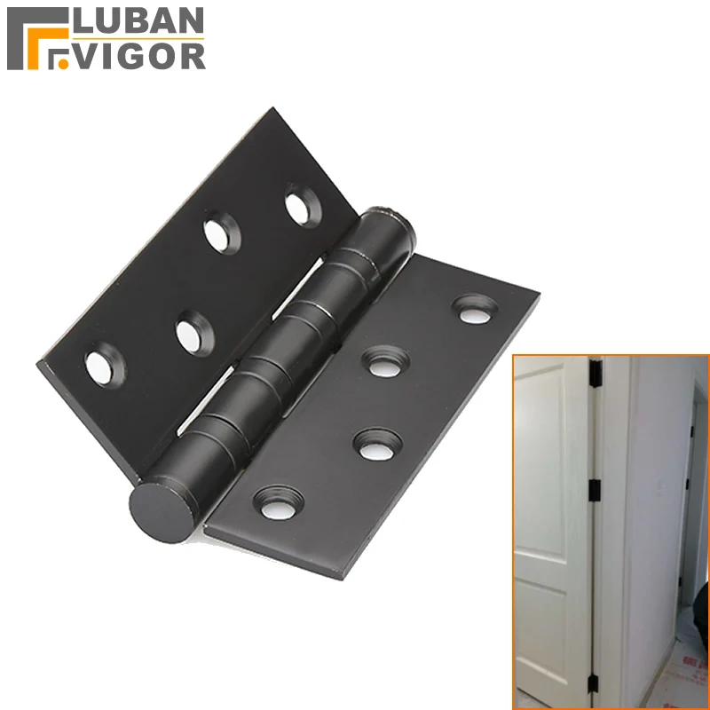 

High quality ,Black,4 inch Stainless steel wooden door hinge, With bearing,Quiet and durable,3pcs/package Door Hardware