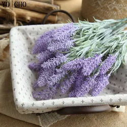 YO CHO Artificial Lavender Flowers Bouquet Fake Flowers High Quality Lifelike Wedding Home Desktop DIY Decor 3Pcs/lot