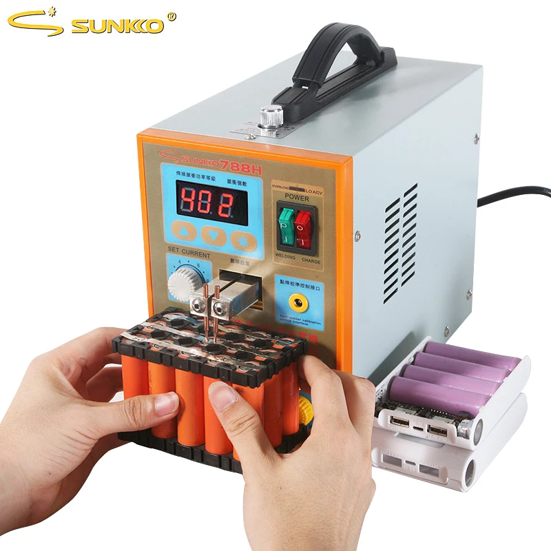 SUNKKO 788H Battery Spot Welder 1.5KW Multifunction Pulse Spot Welding Machine USB Charging Test For 18650 Battery Packs Welding