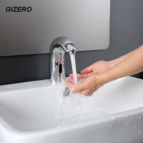 100% Solid Brass Chrome Polished Touchless Automatic Sensor Faucet Electric Infrared Bathroom Sink Faucet pia do banheiro ZR1019