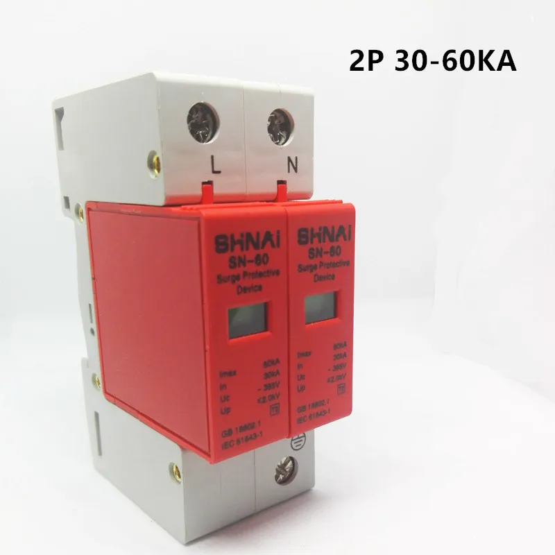 SPD 30KA - 60KA 1P+N surge arrester protection device electric house surge protector D ~385V AC