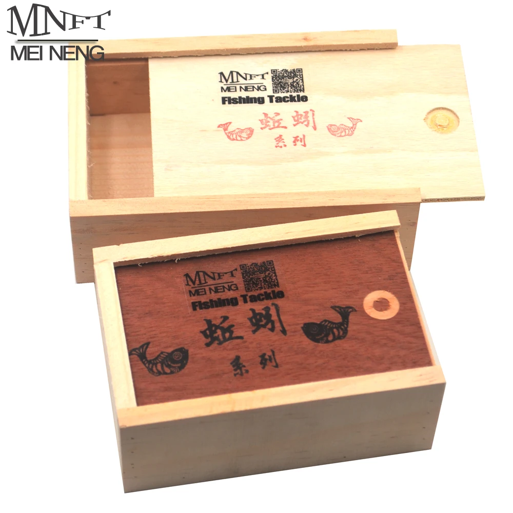 MNFT 2Pcs Wooden Earthworm Worm Lure Storage Case Box Maggot Worm Fishing Live Bait Wood Boxes 3 Sizes