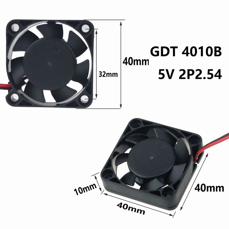 

5 Piece Gdstime DC 5V Ball Bearing 40x40x10mm Cooling Fan 4010 Small Brushless Cooler 2Pin 40mm x 10mm 4CM