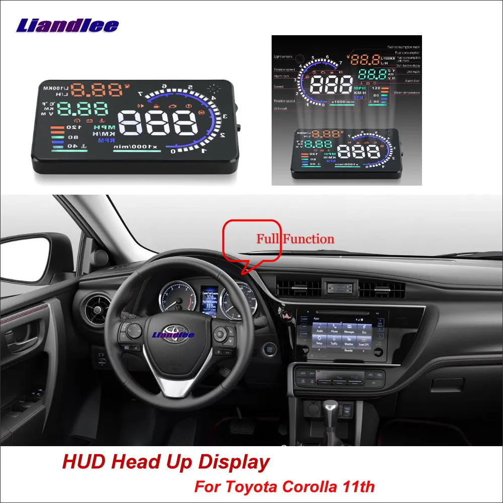 Car Head Up Display HUD For Toyota Corolla 11th 2012-2018 Safe Driving Screen OBD II Speedometer Projector Windshield