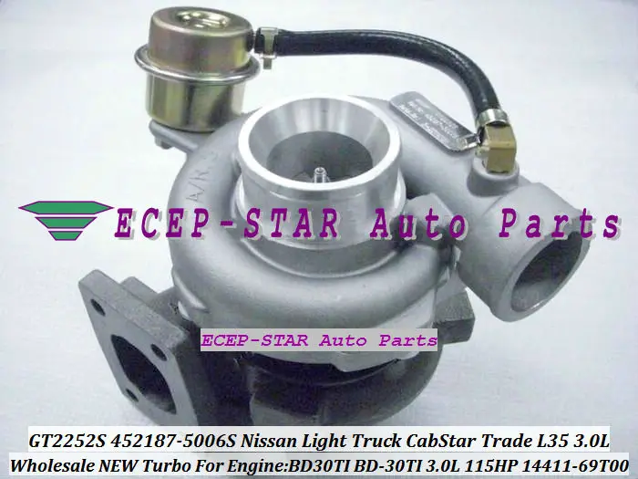 GT2252S 452187 452187-0006 452187-0003 452187-0001 452187-0005 Turbo For NISSAN CabStar Trade M100 96-07 L35 BD30TI BD-30Ti