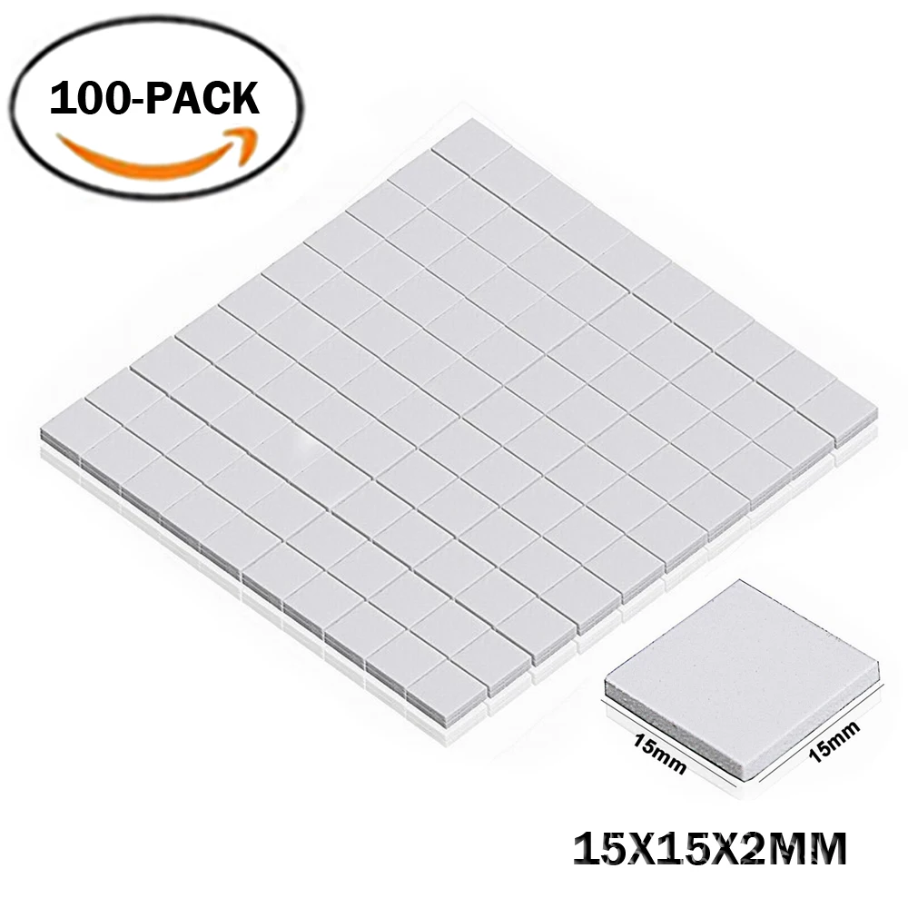 

100PCS Lot 15X15x2MM 2mm Thinkness White SMD DIP IC Chip Conduction Heatsink Thermal Paste Compounds Pad Pads