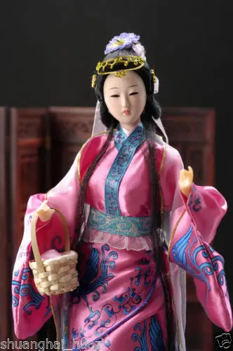 Exuqisite Oriental Chinese Classical Broider Doll Beautiful Chinese Girl Statue No.3