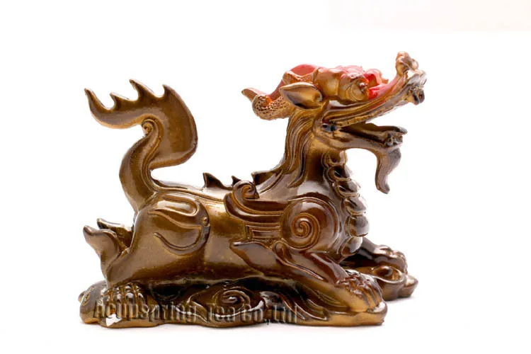 Allochroic Mascot,Golden kylin,Chinese unicorn,Fengshui,Best Gifts,Novel present,arts & Crafts,Ornament, tea pet, S1030D